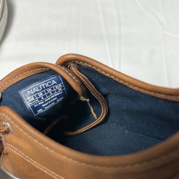 Nautica Brown Boat Shoes with White Soles - Picture 10 of 10